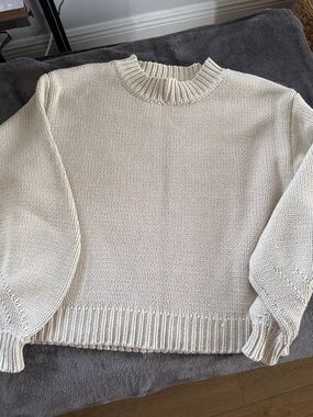 Princess Polly Oversized Cream Crewneck Sweater